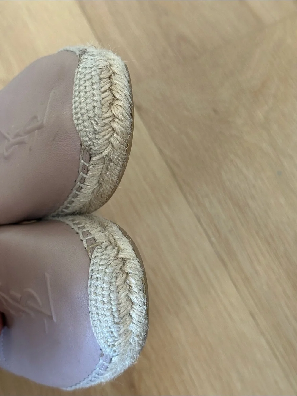 Saint Laurent Blush Pink Leather Espadrilles